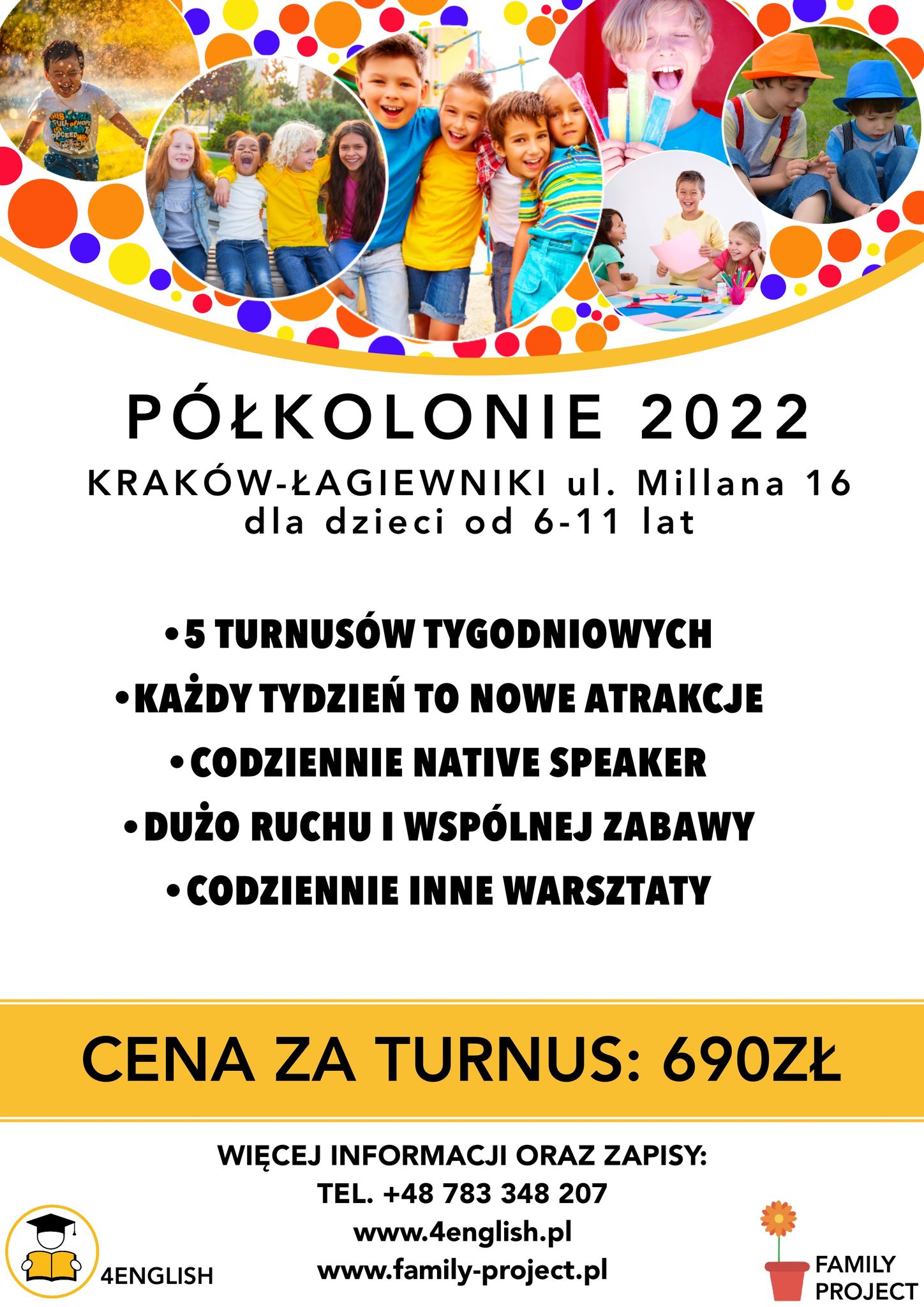 Półkolonie letnie 2022 z j. angielskim