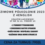 Półkolonie zimowe ferie 2023 z j. angielskim w Krakowie
