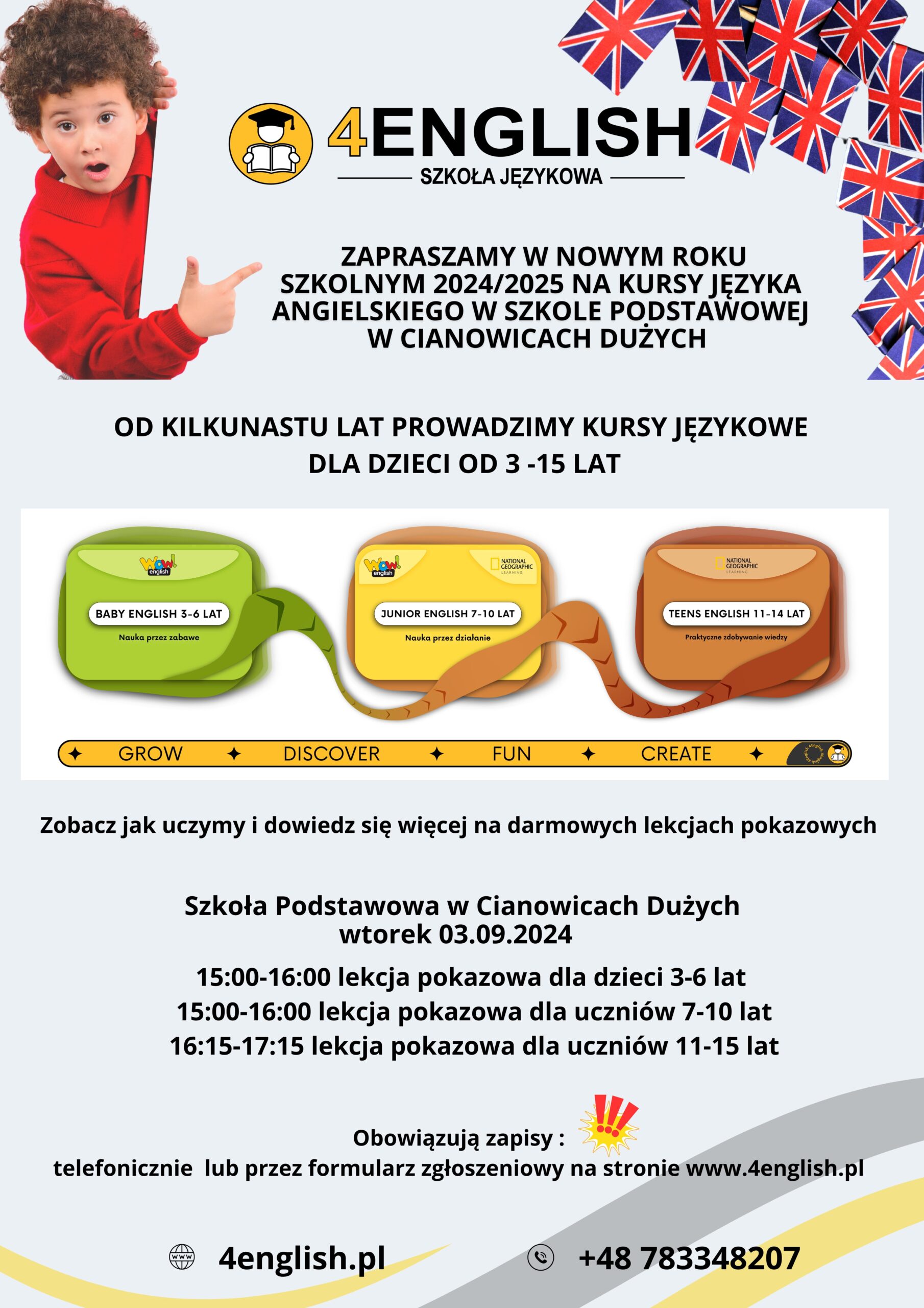 Darmowe zajęcia pokazowe 4English - Cianowice