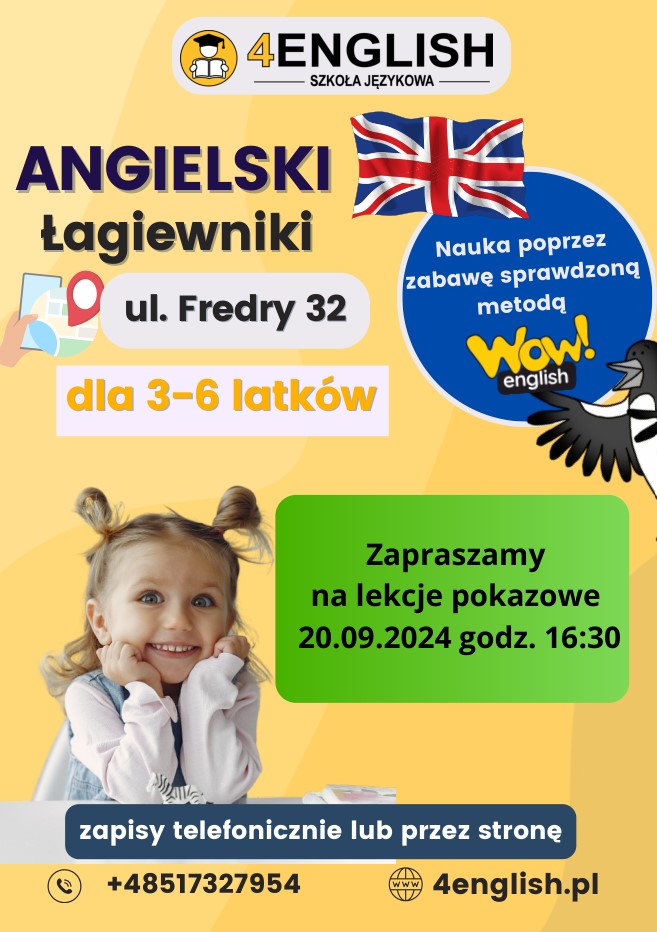 Darmowe zajęcia pokazowe 4English - Kraków ul. Fredry