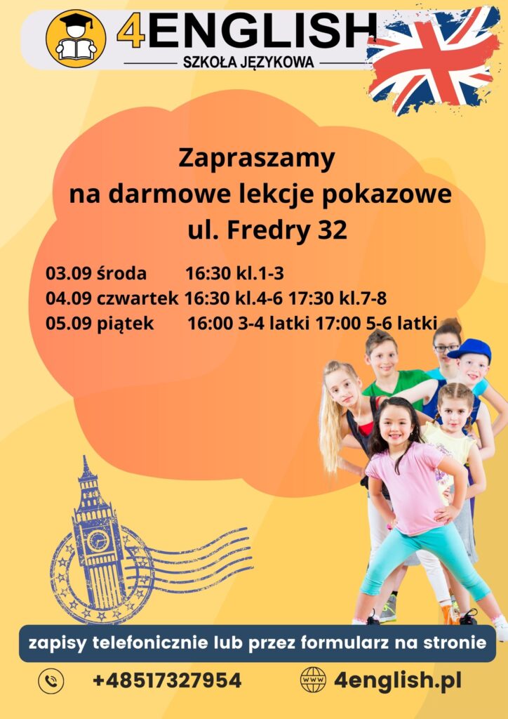 Zgłoszenie na zajęcia pokazowe 4English